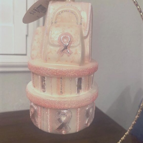 Large Christopher Radko Breast Cancer Awareness 2007 Caring Gifts Ornament - Picture 1 of 4